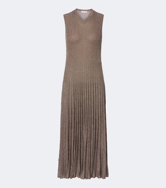 Selvin knitted lamé pleated midi dress | Altuzarra