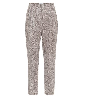 Pantalon Wembley en cuir embossé à motif python | Magda Butrym