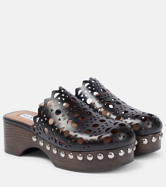 Laser-cut leather clogs | Alaïa