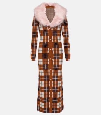 Robe midi Ravid en laine à carreaux | Dodo Bar Or