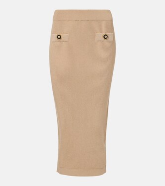 Ribbed-knit pencil skirt | Balmain
