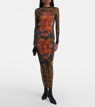 Médaillon printed mesh midi skirt in multicoloured - Jean Paul