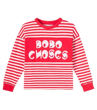 Logo striped cotton T-shirt | Bobo Choses