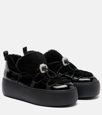 Viv' Up shearling and patent leather sneakers | Roger Vivier