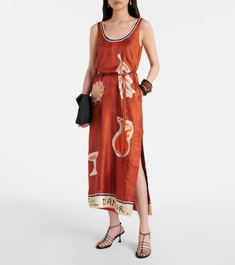 alemais soleil linen midi dress Alemais - Soleil Embroided Linen Shirtdress