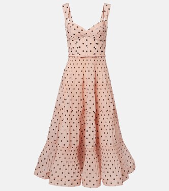 Polka-dot pleated bustier dress | Zimmermann