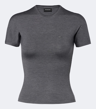 T-Shirt Double G aus einem Seidengemisch | Gucci