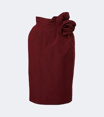 Floral-appliqué cotton and silk midi skirt | Magda Butrym