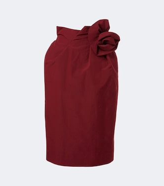 Floral-appliqué cotton and silk midi skirt | Magda Butrym