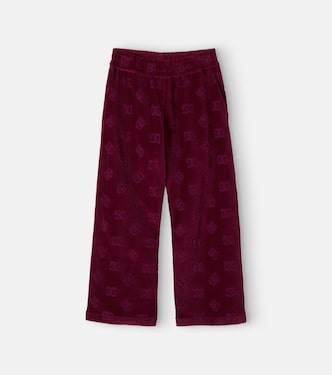 DG jacquard cotton velvet sweatpants | Dolce&Gabbana Kids