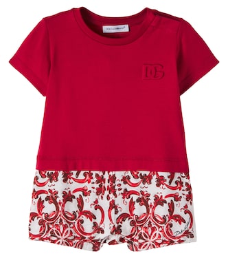 Baby – Pagliaccetto Majolica in cotone | Dolce&Gabbana Kids