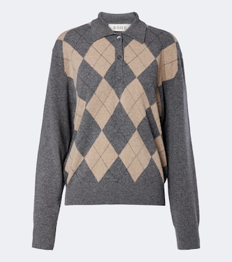 Polo en laine mélangée à motif argyle | Róhe