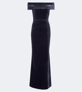 Solana off-shoulder velvet gown | Rebecca Vallance