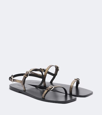 Adley snake-effect leather sandals | A.Emery