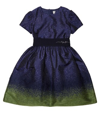 Glitter-embellished satin dress | Il Gufo