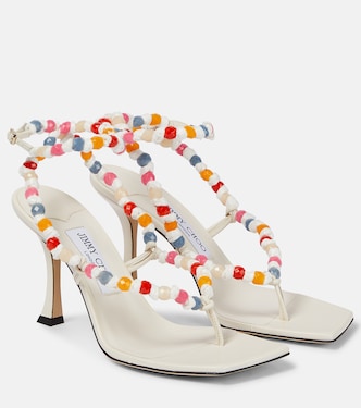 Amiral 90 embellished leather sandals | Jimmy Choo