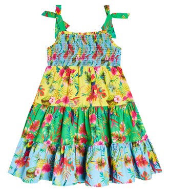 Printed tiered cotton dress | Patachou