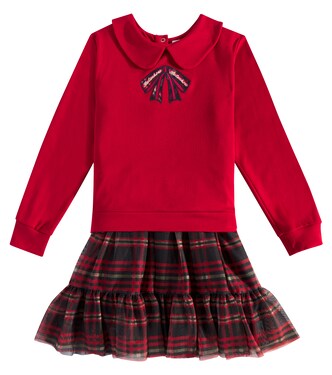 Embroidered cotton and tulle sweater dress | Patachou