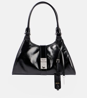 Medium leather tote bag | Prada