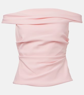 Draped off-shoulder crêpe corset | The Sei