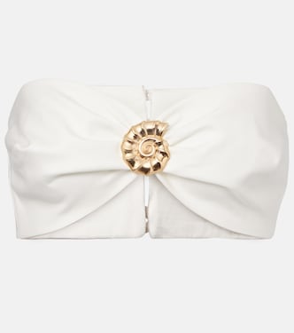 Embellished cotton-blend bandeau top | Adriana Degreas