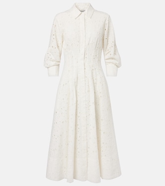 Jazz cotton broderie anglaise midi dress | Simkhai
