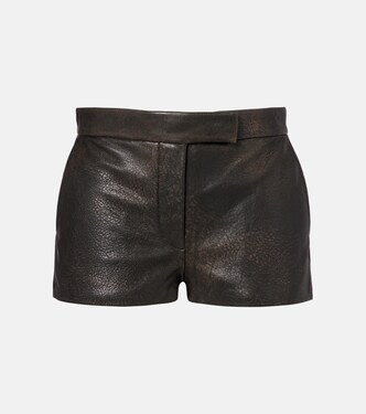 Low-rise leather micro shorts  | Alex Perry