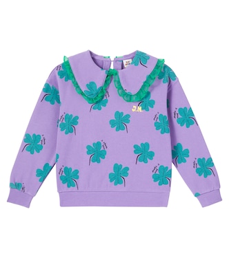 Lucky Clover printed ruffled cotton sweatshirt | Jellymallow