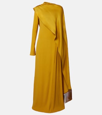 Mounia caped crêpe cady gown | Taller Marmo