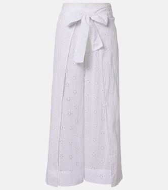 Broderie anglaise cotton poplin wide-leg pants | Polo Ralph Lauren