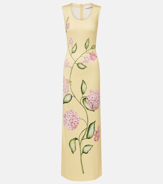 Porcelain Flower jersey maxi dress | Oscar de la Renta