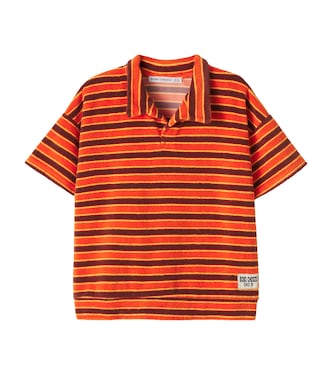 Striped Brick cotton-blend terry polo shirt | Bobo Choses