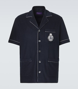 Embroidered cotton and silk terry shirt | Ralph Lauren Purple Label