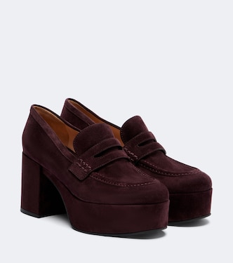 Jenna suede platform penny loafers | Gianvito Rossi