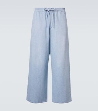Anagram denim cropped wide-leg pants | Loewe