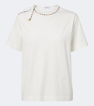 Camiseta de jersey de algodón con Burbery Check | Burberry