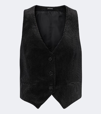 Polka-dot cotton velvet vest | Tom Ford