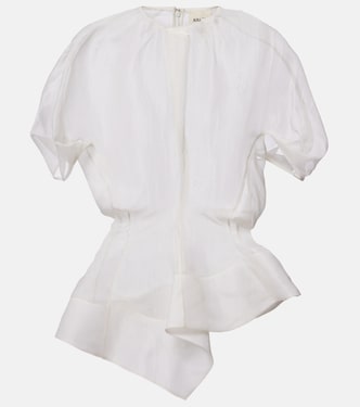 Rumi sheer peplum silk top | Khaite