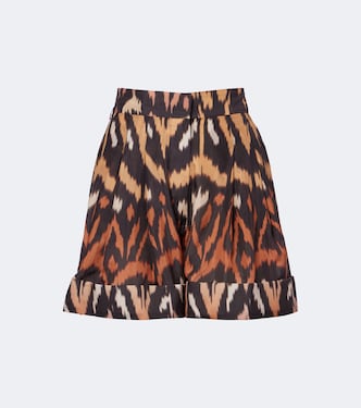 Aster printed silk habutai shorts | Zimmermann