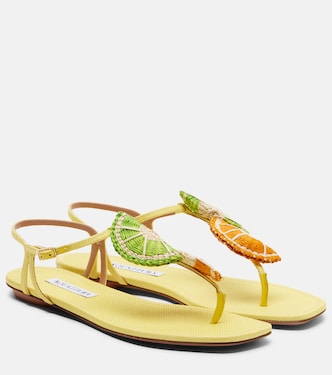 Citrus Sugar raffia slingback sandals | Aquazzura