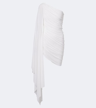 Draped caped one-shoulder minidress | Norma Kamali