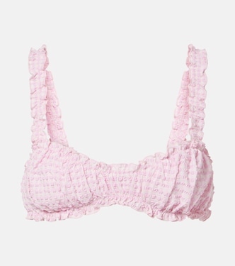 Ruffled checked bikini top | Simkhai