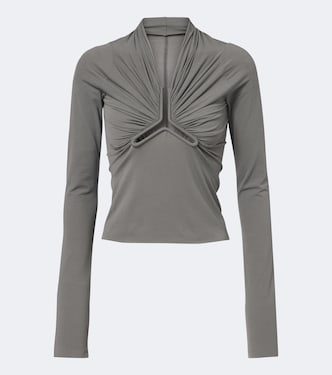 Allanah gathered jersey top | Rick Owens