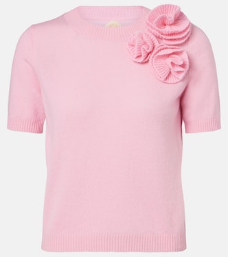 Pullover aus Wolle und Kaschmir mit floraler Applikation | Jardin des Orangers