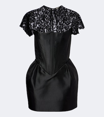 Catalina satin and lace bustier minidress | De La Vali