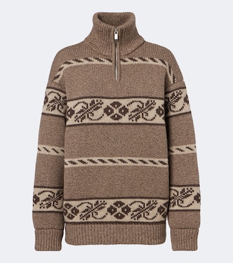 Jacquard wool half-zip sweater | Magda Butrym