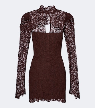 Viresco lace cotton-blend corset dress | De La Vali