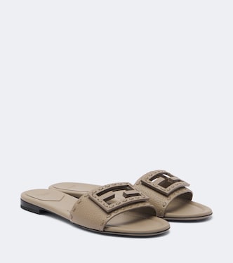Tube FF leather slides | Fendi