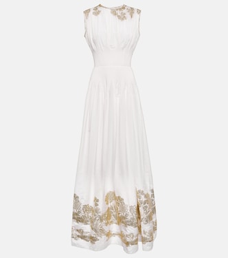 Eliza jacquard embroidered maxi dress | Costarellos