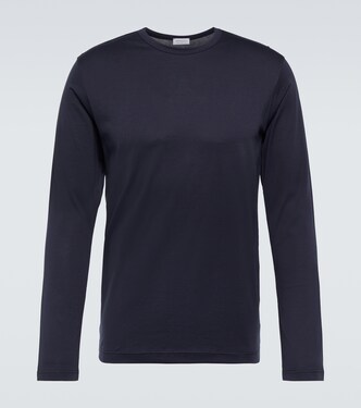 Classic long sleeve cotton T-shirt | Sunspel